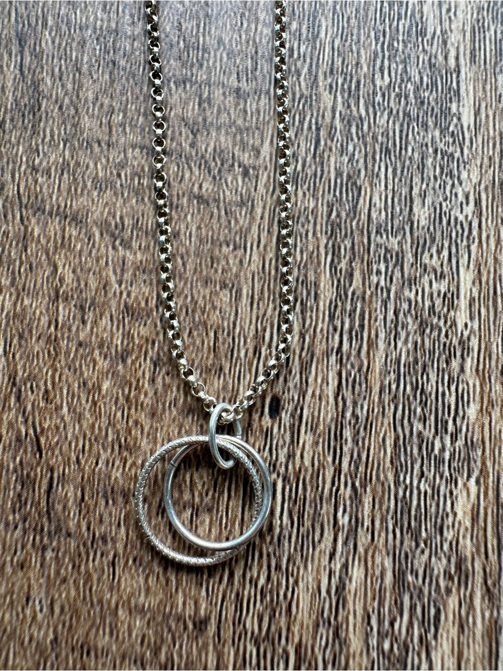 Sterling Silver Interlocking Circle Necklace - Silver
